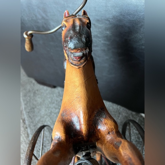 Rare Vintage Victorian 17” x15” Wood & Cast iron Horse Children’s Toy - Picture 11 of 11